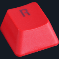 OEM keycap MX Cherry for mechanical keyboard of ABS plastic red with R symbol